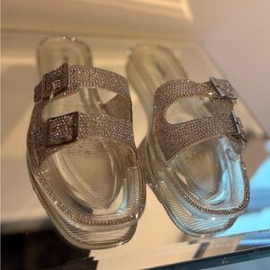 Silver jelli sandals used with box